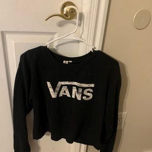black vans cropped topped sweater